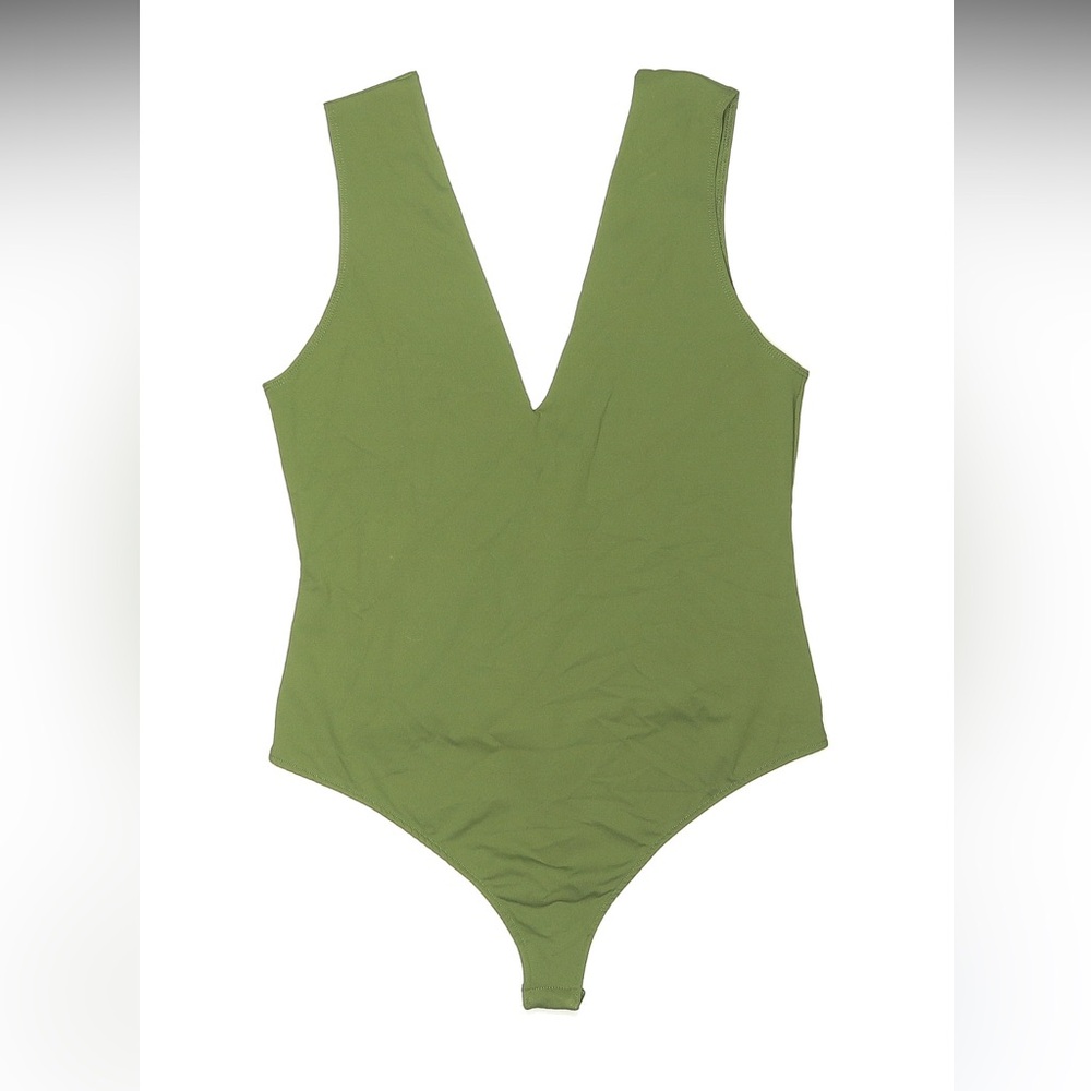 Intimately by Free People Green V-Neck Bodysuit
